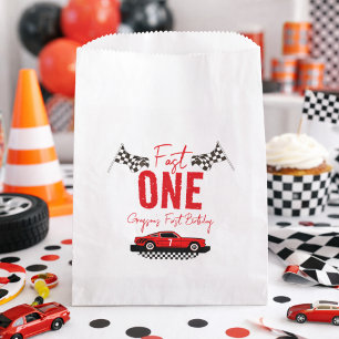 Fast One Race Car Boy 1st Birthday Party Favour Bags