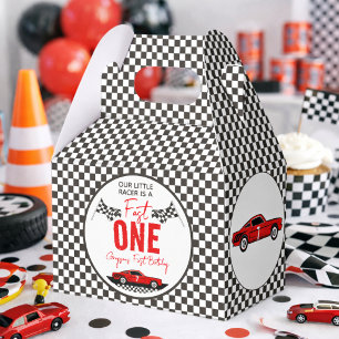 Fast One Race Car Boy 1st Birthday Party Favour Box