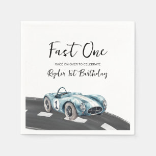 Fast One Race Car First Birthday Napkin