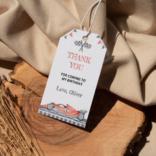 Fast One Race Car Party Birthday Thank You Tag