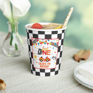 Fast One Racing Birthday Party Cup