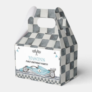 Fast One Racing Car Birthday Party Favour Box