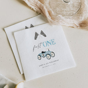 Fast ONE Retro Car Ride-On Blue  Napkin
