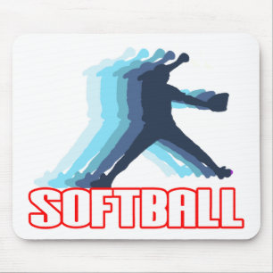 Fast Pitch Softball Silhouette Mouse Mat