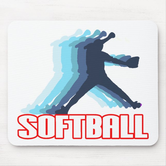Fast Pitch Softball Silhouette Mouse Mat (Front)