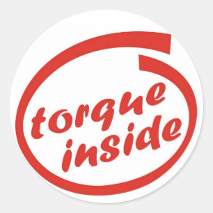 Fast racing car engine: torque or horsepower (hp) classic round sticker