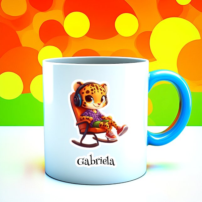 Fast Rocking Cheetah Personalised Vinyl Sticker (Creator Uploaded)