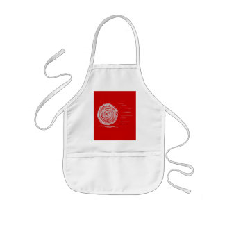 Fast. Rush. Symbol in Grey on Red. Kids Apron