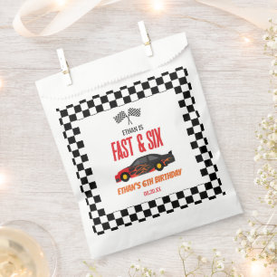 Fast & Six Red Flame Race Car 6th Birthday Party Favour Bags