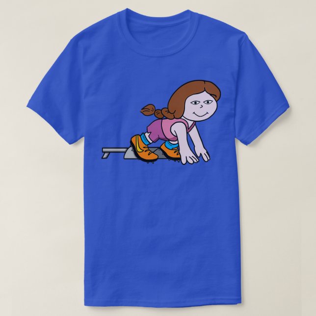 Fast Sprinter Track and Field Cute Girl T-Shirt (Design Front)