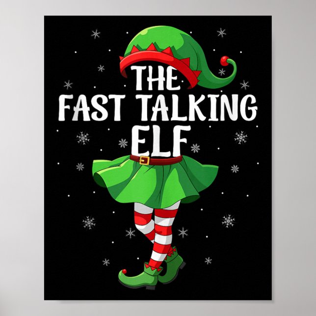 Fast Talking Elf Christmas Girls Women Elf Squad X Poster (Front)