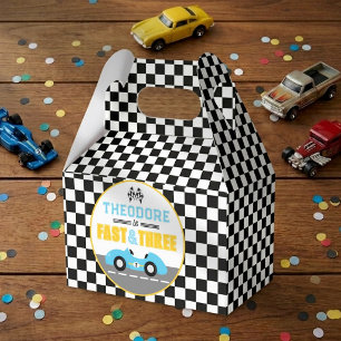 Fast & Three Race Car 3rd Birthday Party Favour Box
