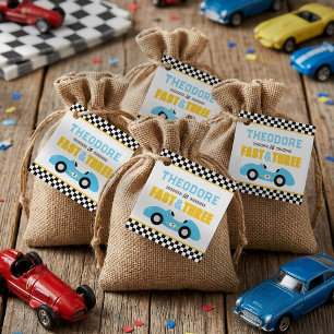 Fast & Three Race Car 3rd Birthday Party Favour Tags