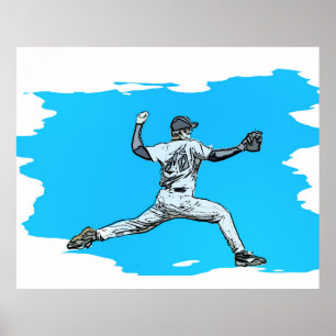 Fastball Baseball Pitcher  Poster