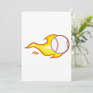 Fastball Flame Baseball Sports Invitation
