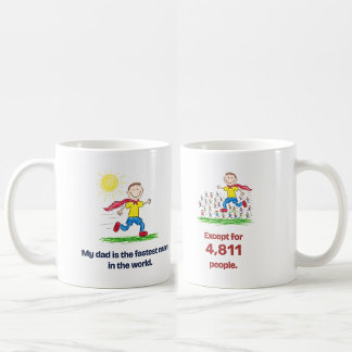 Fastest Dad in the World Funny Personalized Runner Coffee Mug