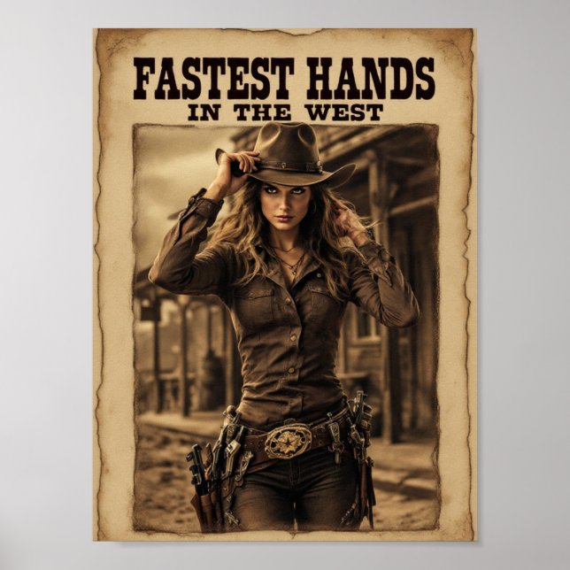 Fastest Hands in the West – Legendary Cowgirl West Poster (Front)