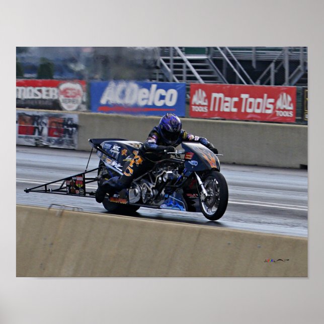 "Fastest Top Fuel Drag Bike on the Planet" Poster (Front)