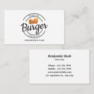 Fastfood Burger logo Business Card