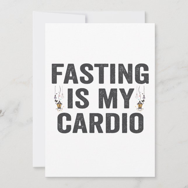 Fasting Is My Cardio Funny Fitness Ramadan Halal   Announcement (Front)