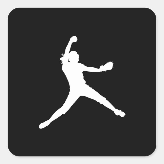 Fastpitch Silhouette Sticker Black (Front)