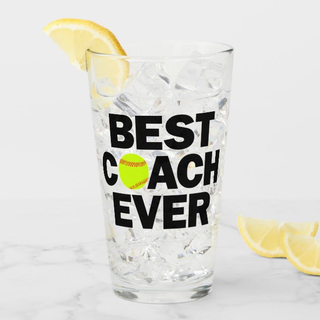 Fastpitch Softball Best Coach Ever Thank You Coach Glass (Front Ice)