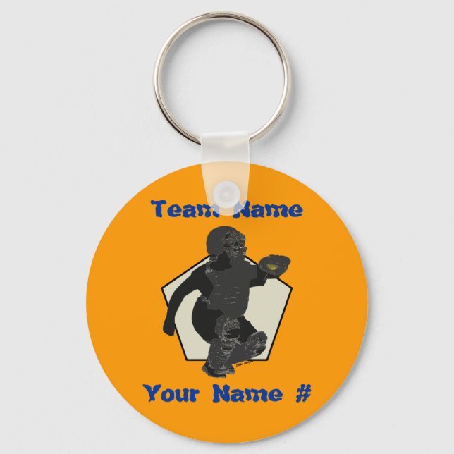 Fastpitch Softball Catcher Keychain (Front)