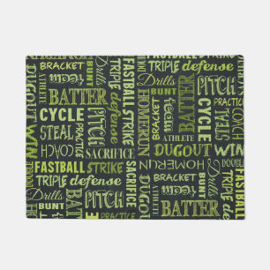 Fastpitch Softball Chalkboard Terms Doormat
