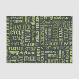 Fastpitch Softball Chalkboard Terms Tissue Paper