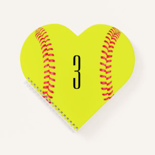 Fastpitch Softball Custom Heart Shaped Notebook