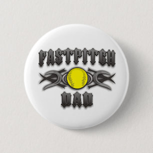Fastpitch Softball Dad Tribal 6 Cm Round Badge