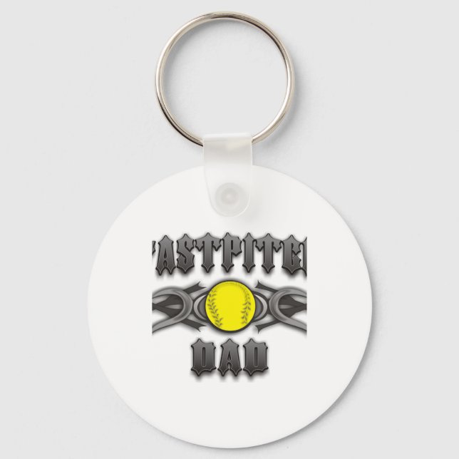 Fastpitch Softball Dad Tribal Key Ring (Front)