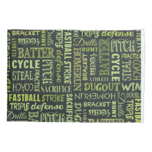 Fastpitch Softball Game Chalkboard Words Pillowcase