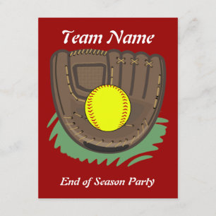 Fastpitch Softball Glove Invitations