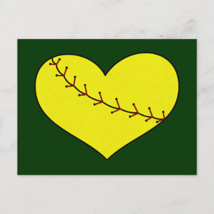 Fastpitch Softball Heart Postcard