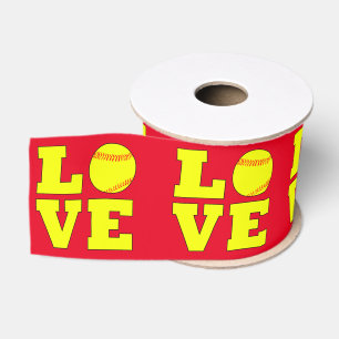 Fastpitch Softball Love Wrapping Ribbon Grosgrain Ribbon