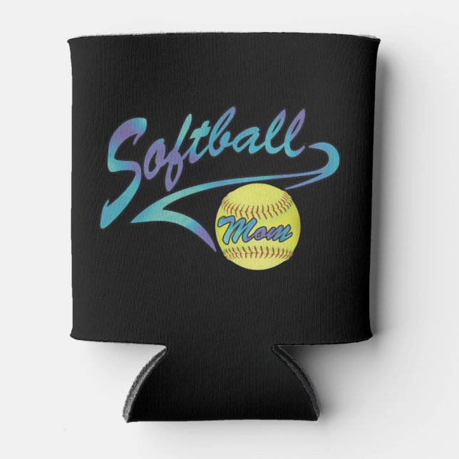 Fastpitch Softball Mum Athletic Tail Can Cooler (Front)