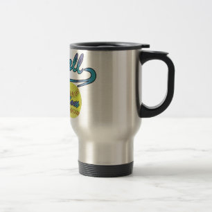 Fastpitch Softball Mum Athletic Tail Travel Mug