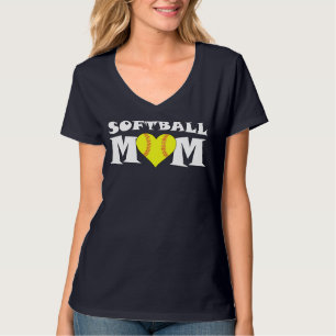 Fastpitch Softball Mum Cute Women's Sports V-neck T-Shirt