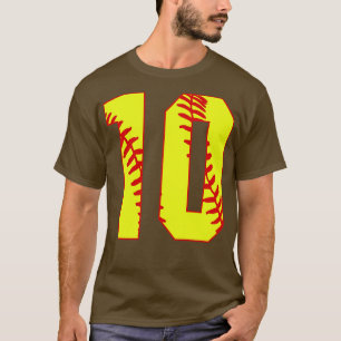 Fastpitch Softball Number 10 10 Softball Jersey U T-Shirt