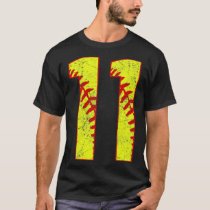 Fastpitch Softball Number 11 11 Softball Jersey U T-Shirt