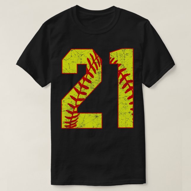 Fastpitch Softball Number 21 21 Softball  Jersey U T-Shirt (Design Front)