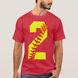 Fastpitch Softball Number 2 2 Softball Jersey Uni T-Shirt