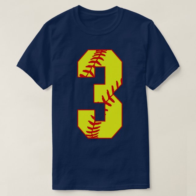 Fastpitch Softball Number 3 3 Softball  Jersey Uni T-Shirt (Design Front)