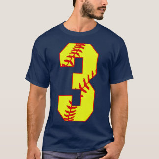 Fastpitch Softball Number 3 3 Softball Jersey Uni T-Shirt