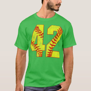 Fastpitch Softball Number 42 42 Softball Jersey U T-Shirt