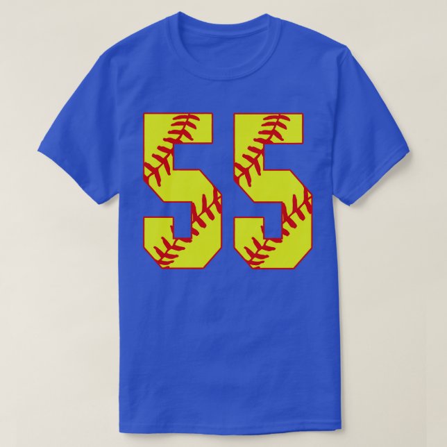 Fastpitch Softball Number 55 55 Softball  Jersey U T-Shirt (Design Front)
