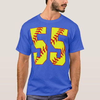 Fastpitch Softball Number 55 55 Softball  Jersey U T-Shirt