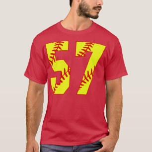 Fastpitch Softball Number 57 57 Softball Jersey U T-Shirt