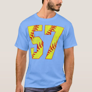 Fastpitch Softball Number 57 57 Softball Jersey U T-Shirt